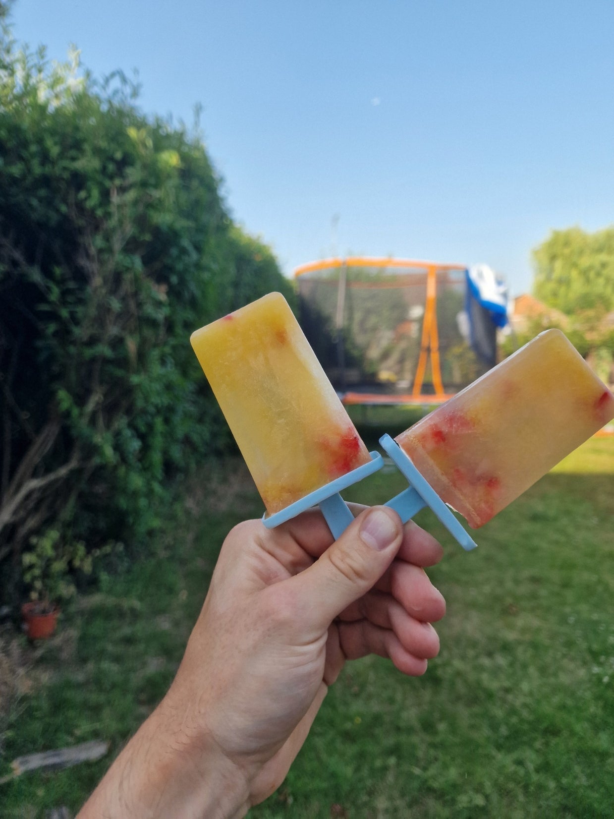 No Added Sugar Orange & Strawberry Ice Lollies for Toddlers (5-Minute Recipe)