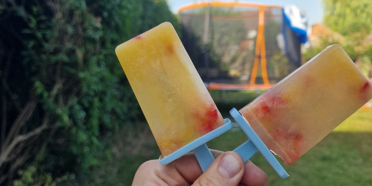 No Added Sugar Orange & Strawberry Ice Lollies for Toddlers (5-Minute Recipe)