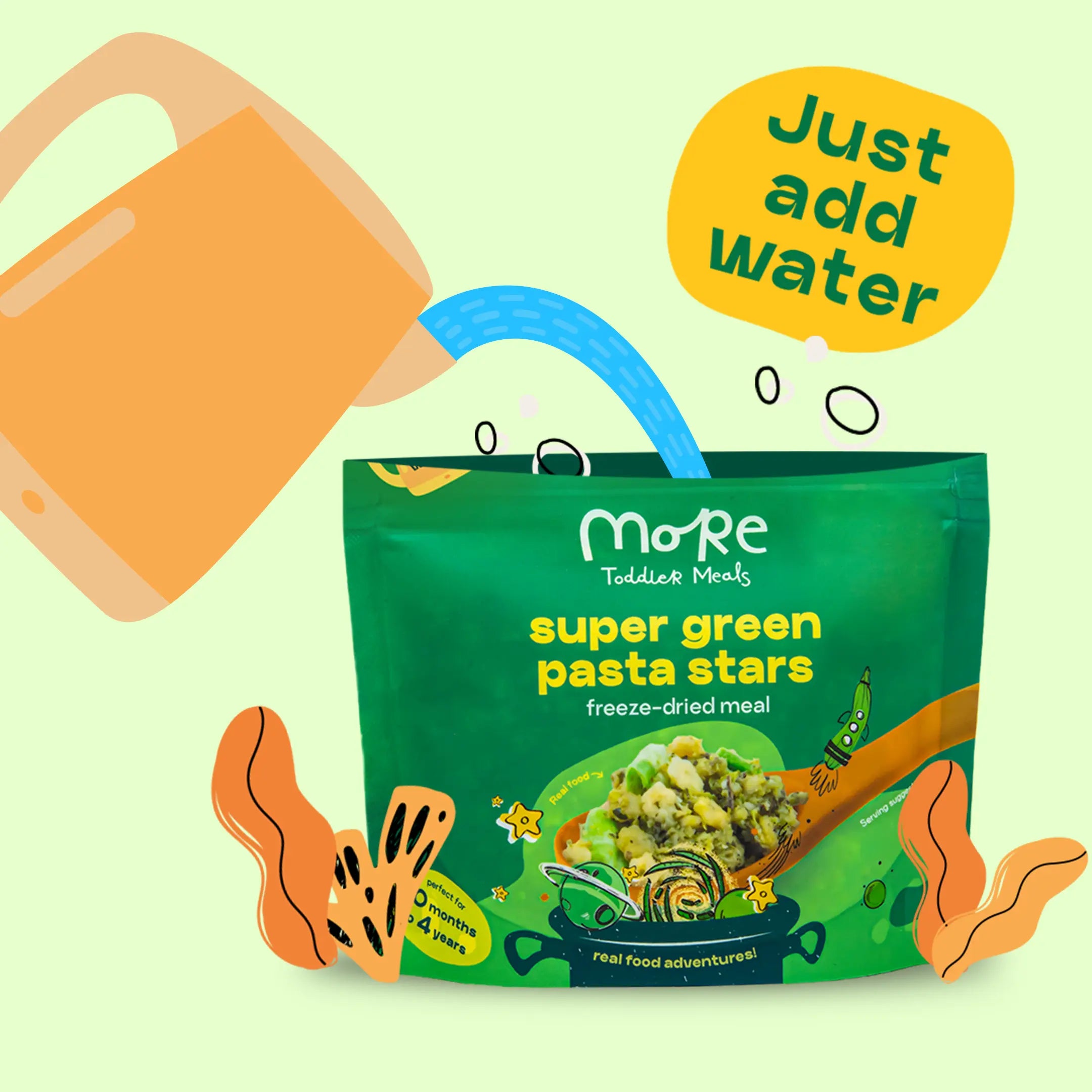 more toddler meals super green pasta stars just add water