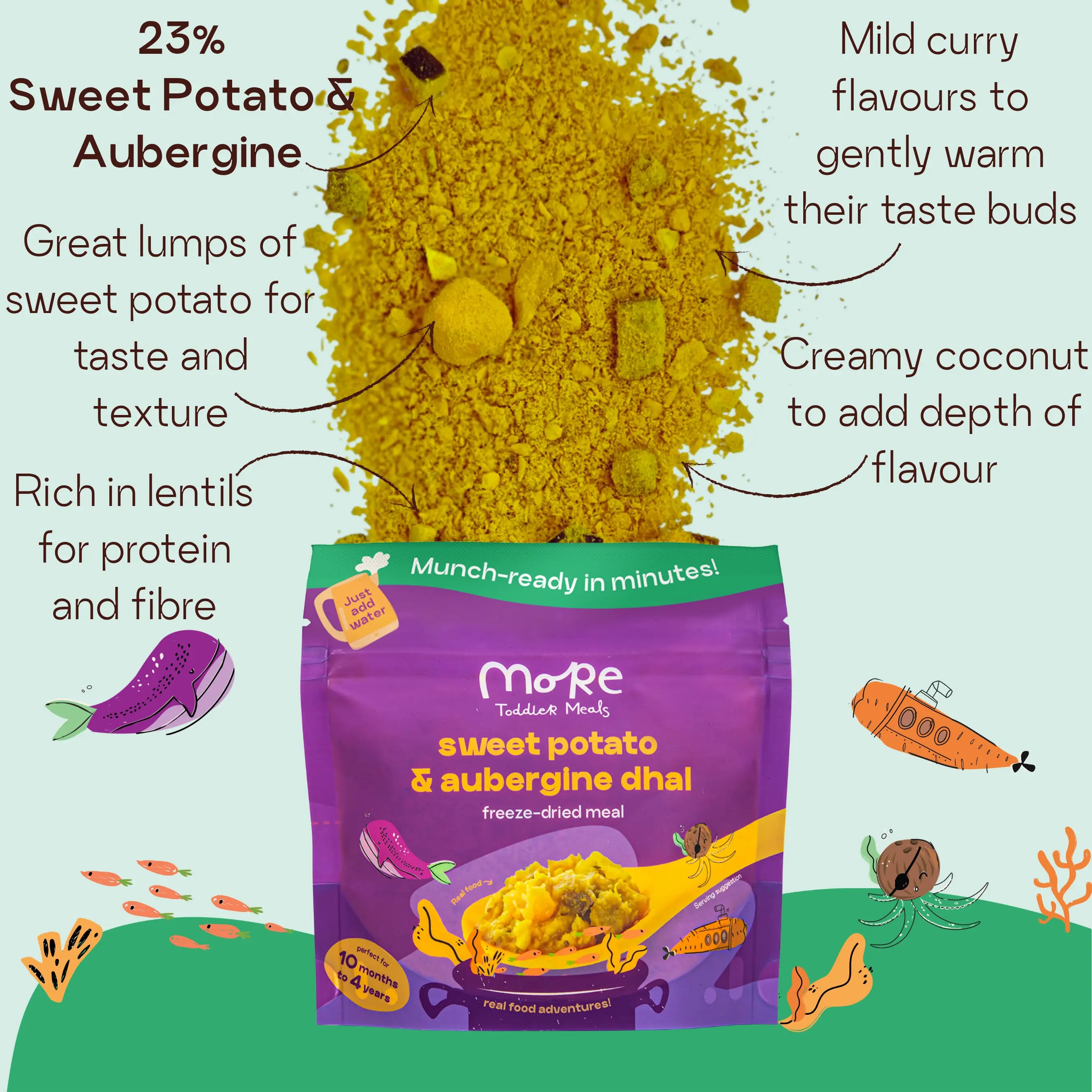 Sweet Potato & Aubergine Dhal More Toddler Meals